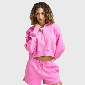 Adaptive Layering System Nike Sportswear Women's Phoenix Fleece Half Zip Cropped Swea