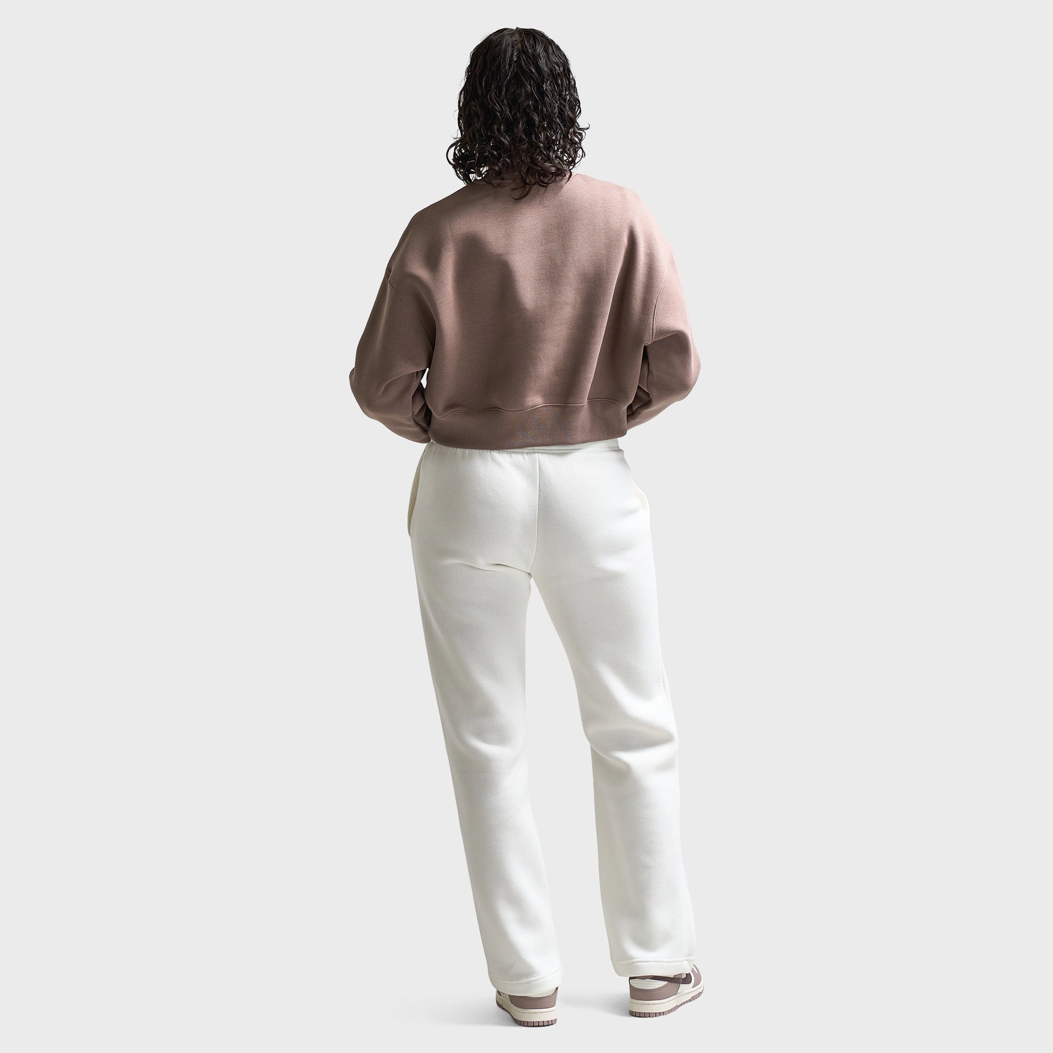 Nike Sportswear Women's Phoenix Fleece Half-Zip Cropped Sweatshirt Mink Brown / Sail SeamlessBonding