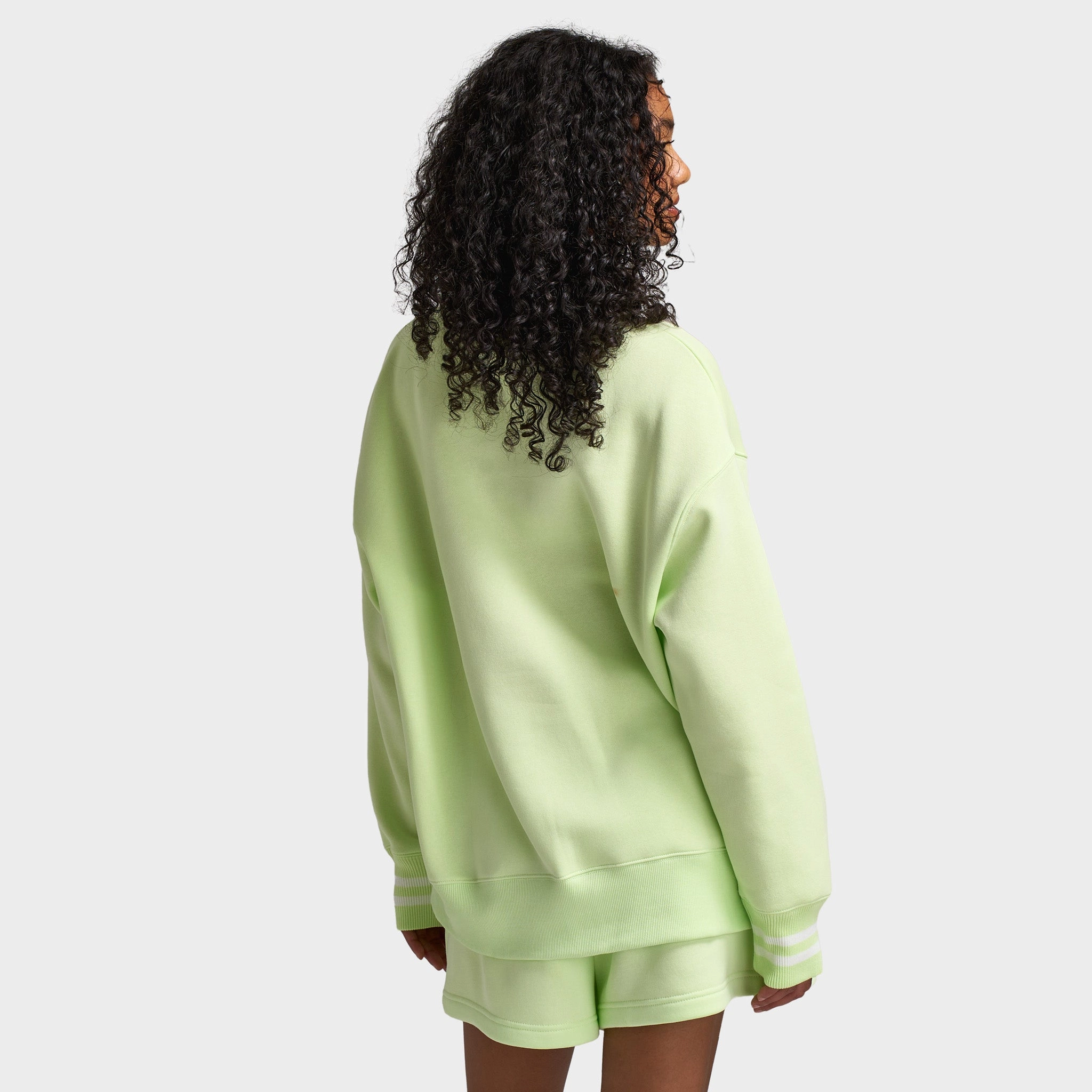 Nike Sportswear Women's Phoenix Fleece Oversized Graphic Crewneck Sweatshirt / Light Liquid Lime Transition Wear