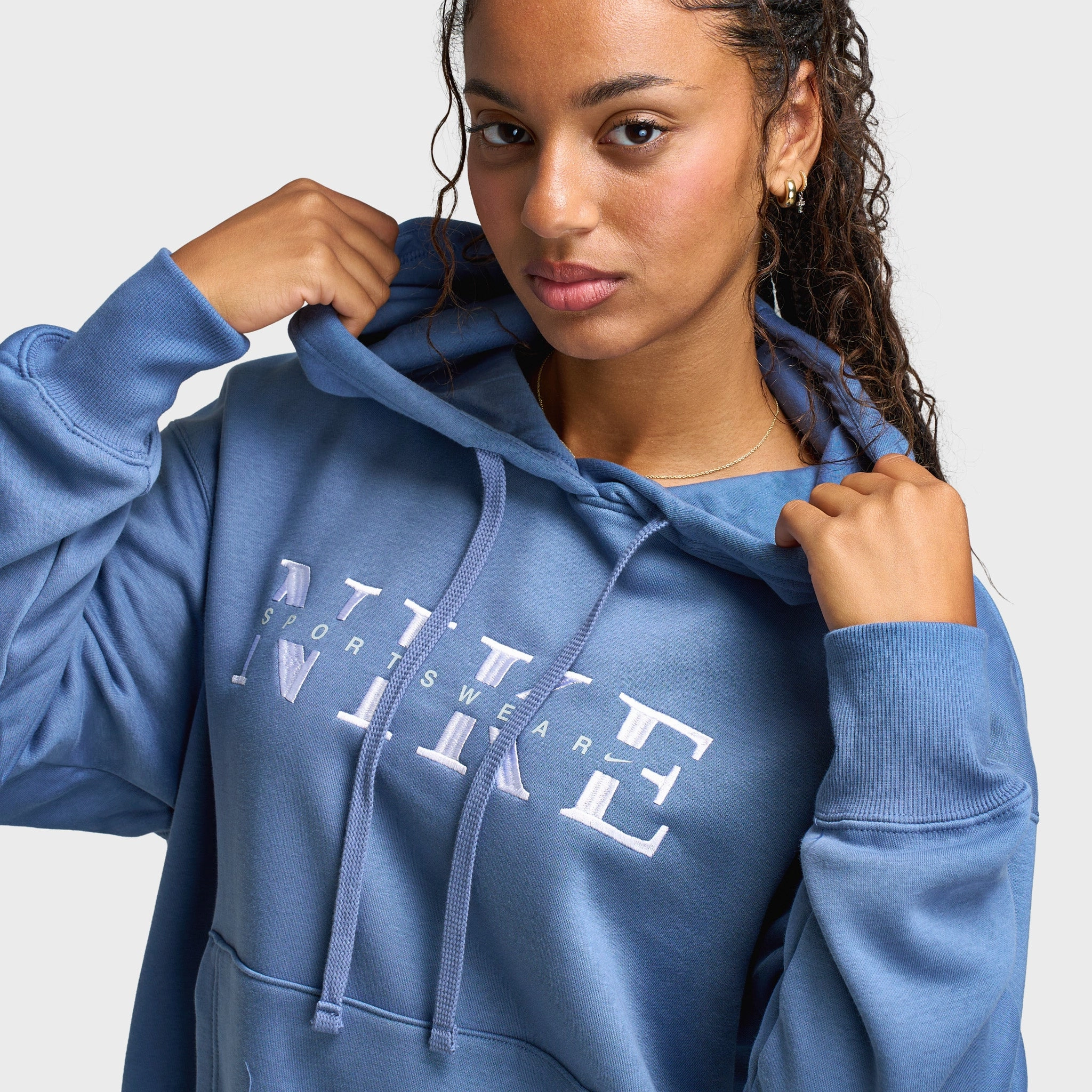 Modern Edge Nike Sportswear Women's Phoenix Fleece Pullover Hoodie Slate / White