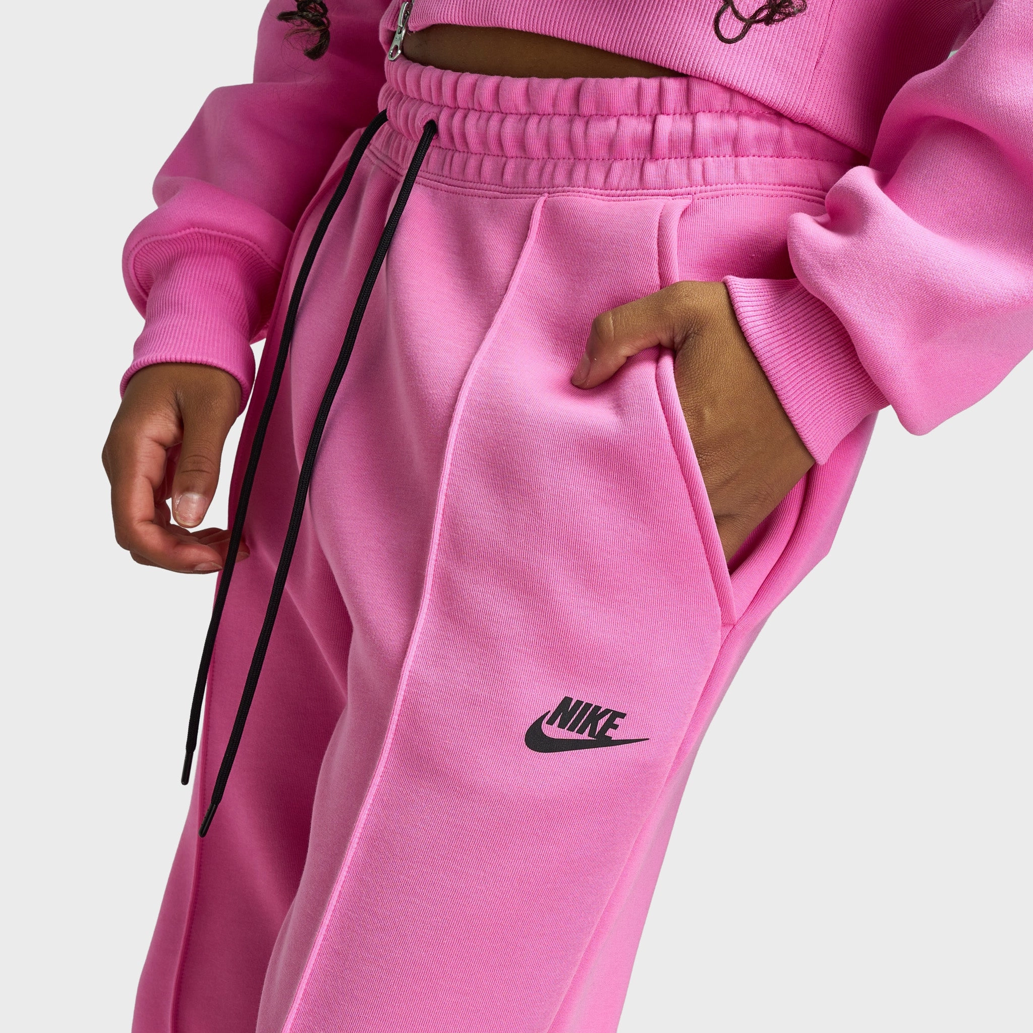 Nike Sportswear Women's Tech Fleece Mid Rise Joggers / Playful Pink Sustainable Manufacturing Global Glow