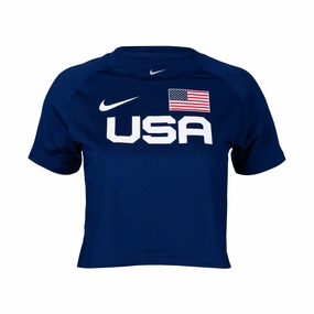 Nike Team USA Women's Cropped Warm Up T-Shirt HoodedVersion