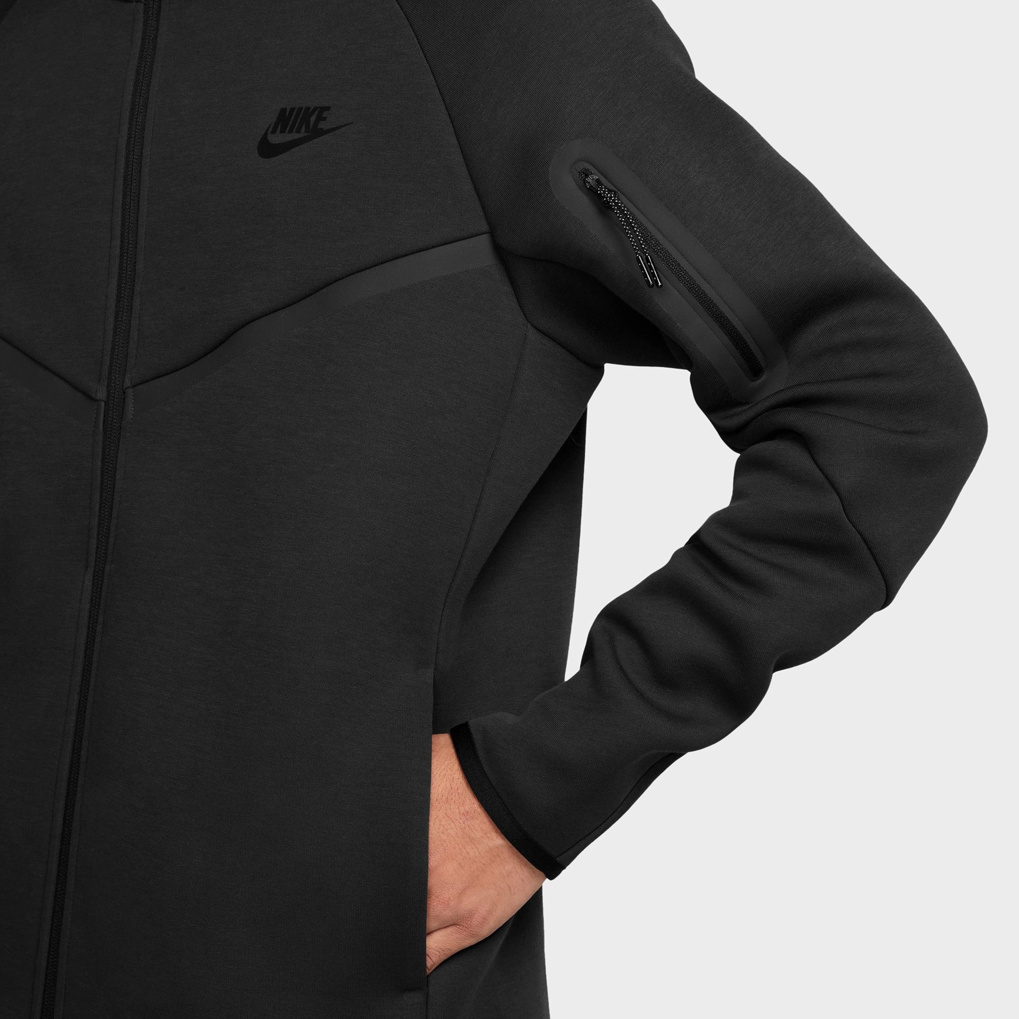 Flexible Nike Tech Fleece Full-Zip Windrunner Hoodie Black / Black