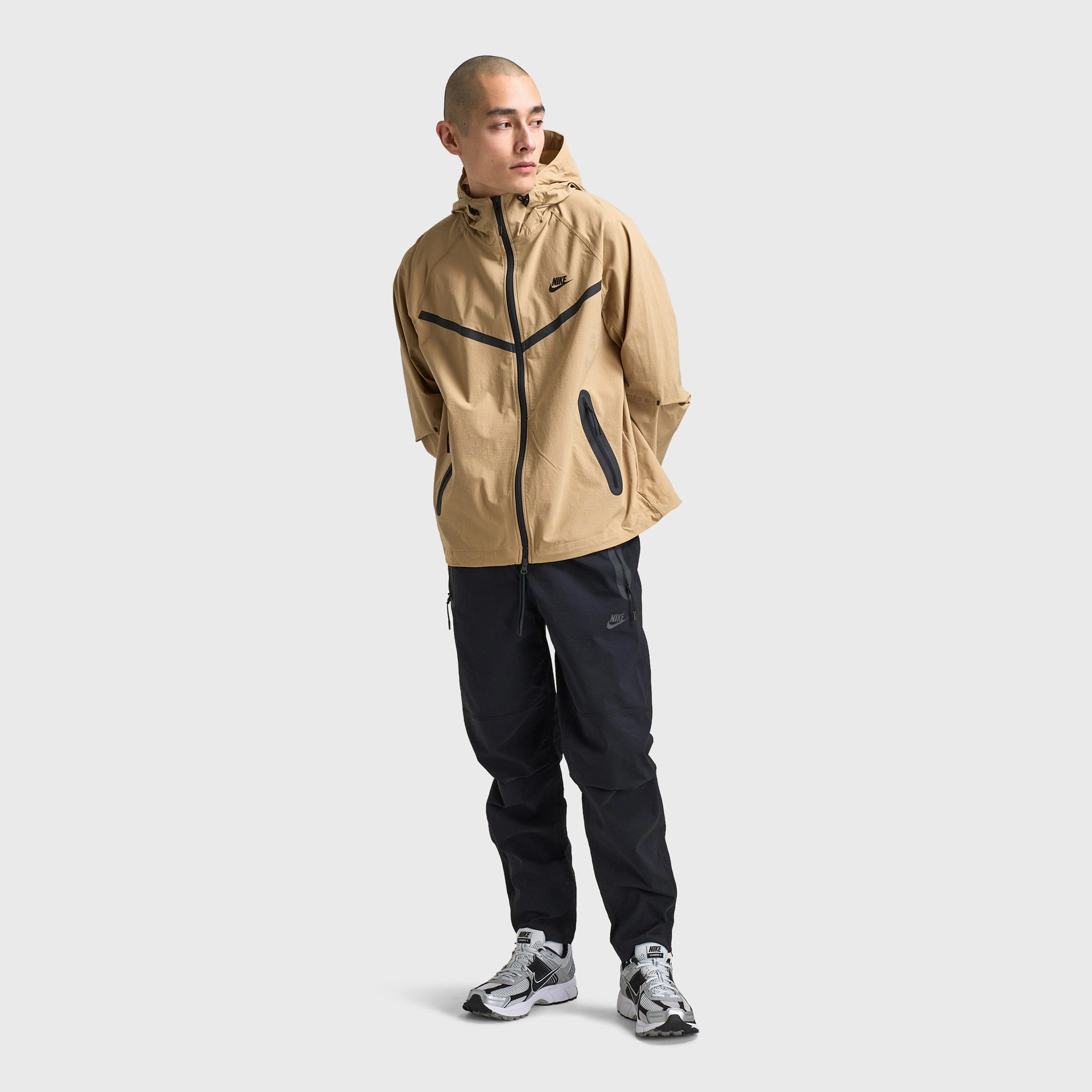 Performance Gear plus-size clothing Nike Tech Woven Full Zip Windrunner Jacket Parachute Beige / Parachute Beige - Black
