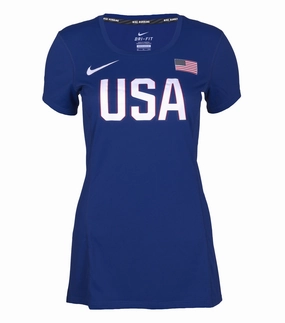 Microfiber Material Fade Resistant Treatment Nike USA Women's Official Rio Team Warm Up Tee