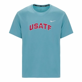 Nike USATF Men's Dri-FIT Miler T-Shirt Classic Crew Neck Low Impact Dye