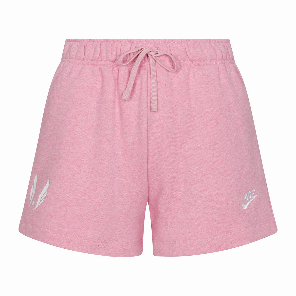 Nike USATF Women's Club Fleece Mid-Rise Shorts Soft Touch music event look