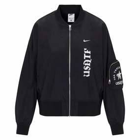 Nike USATF Women's Oversized Bomber Jacket Sporty Fit Crisp Detail