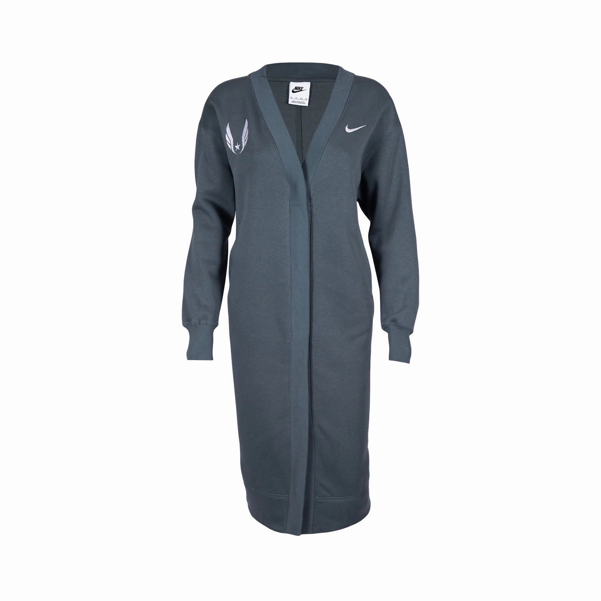 Nike USATF Women's Phoenix Fleece Oversized Long Cardigan Daily Wear Jacket