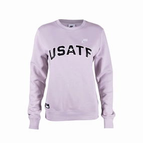 Nike USATF Women's Sportswear Club Fleece Crew Airflow Ventilation Adjustable Hem Toggles