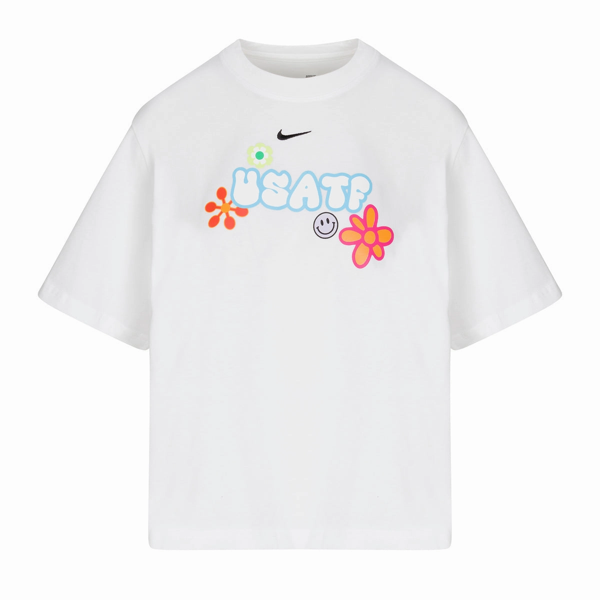 Nike USATF Women's Sportswear Essential Boxy T-Shirt Sustainable Cotton Butter Soft Handfeel