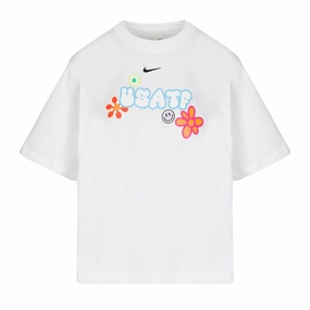Nike USATF Women's Sportswear Essential Boxy T-Shirt Textured Weave Pattern