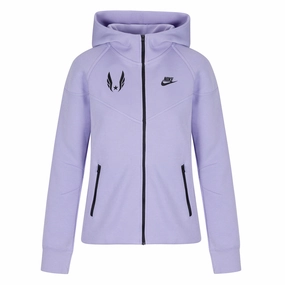 Minimalist Design QuickDry Texture Nike USATF Women's Tech Fleece Windrunner FZ Hoodie