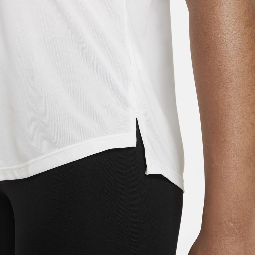 Nike Women's Dri-FIT One Tee White / Black WrinkleFree Fabric Fairy Mood