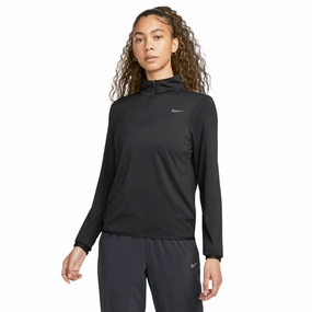 FlexibleCuff SustainableProduction Nike Women's Dri-FIT Swift 1/4 Zip Running Top Black