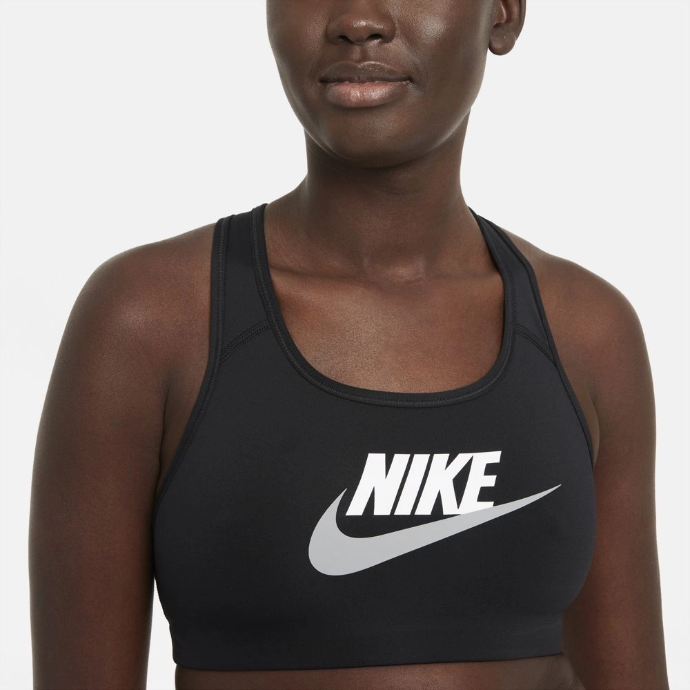fresh start Nike Women's Dri-FIT Swoosh Bra Black / White / Particle Grey