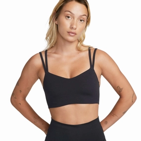 ZeroIrritationLabels AntiBacterialTextile Nike Women's Dri-FIT Zenvy Strappy Sports Bra Black / Sail