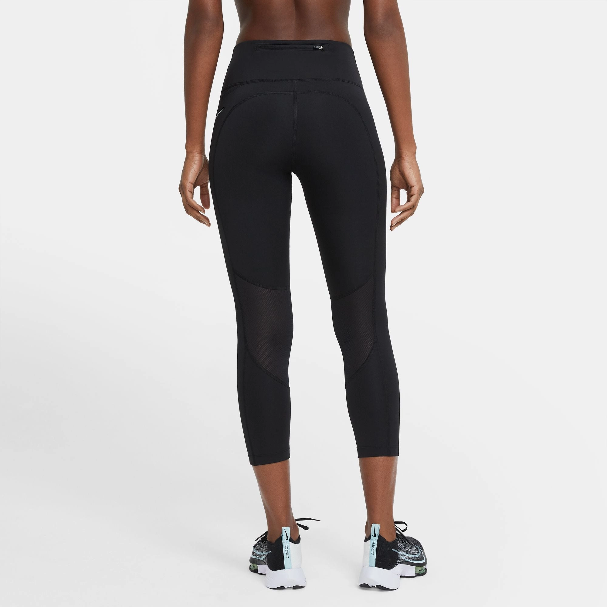 Lake Glow Holiday Ease Nike Women's Fast Mid-Rise Crop Running Tights Black