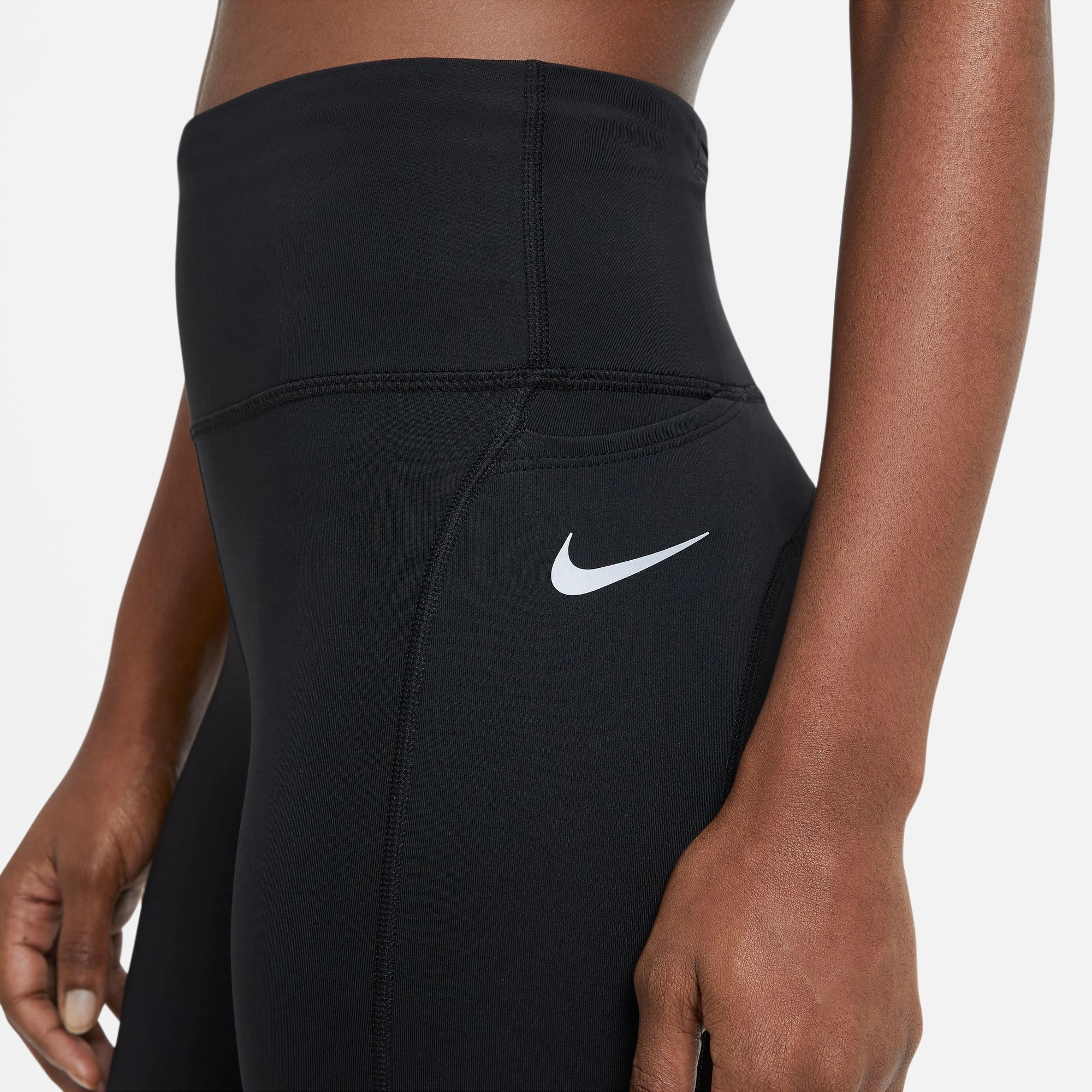 ChafeFree Design Family Style Nike Women's Fast Mid-Rise Crop Running Tights Black