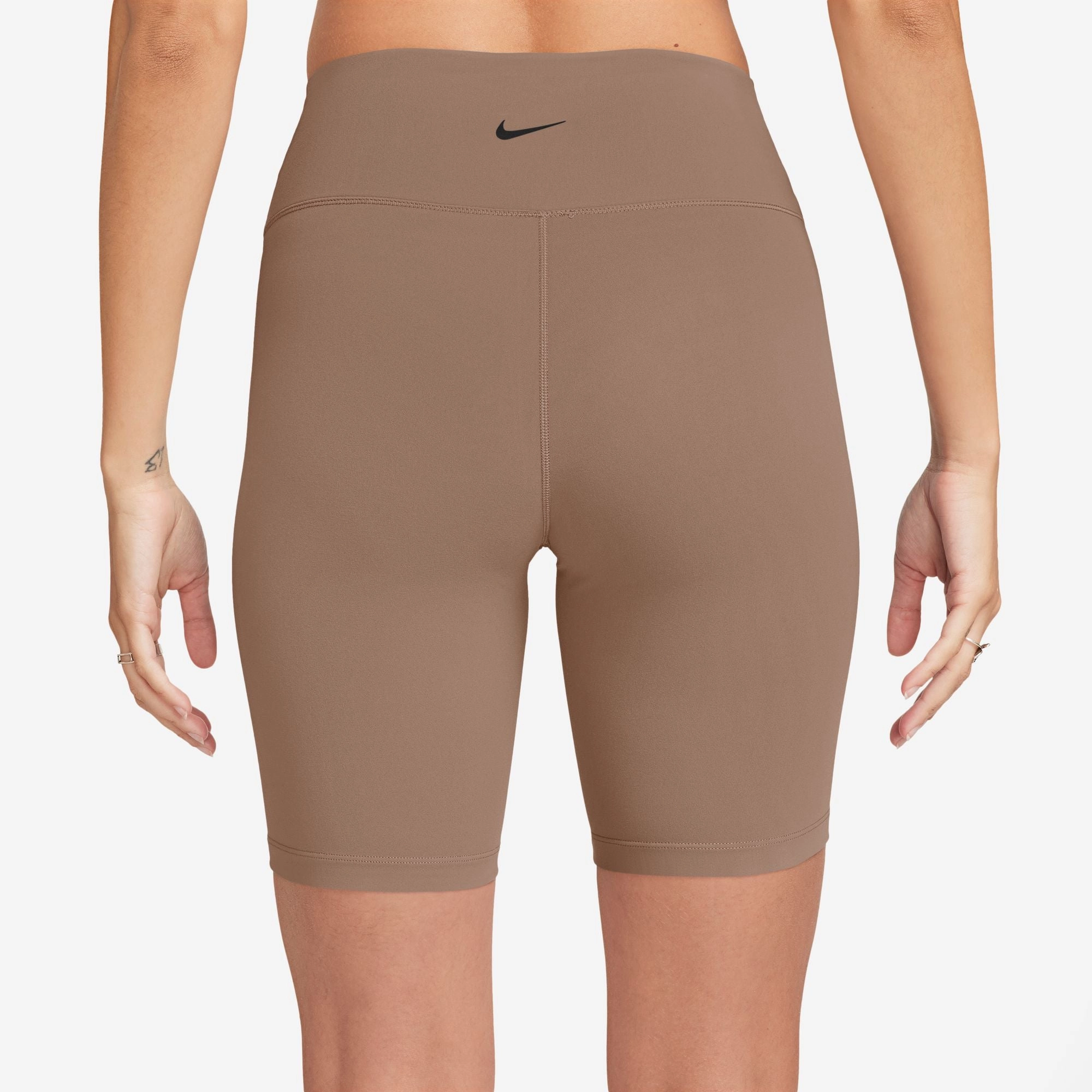Nike Women's High-Waisted 8 Inch Biker Shorts Desert Dust / Black World Glow