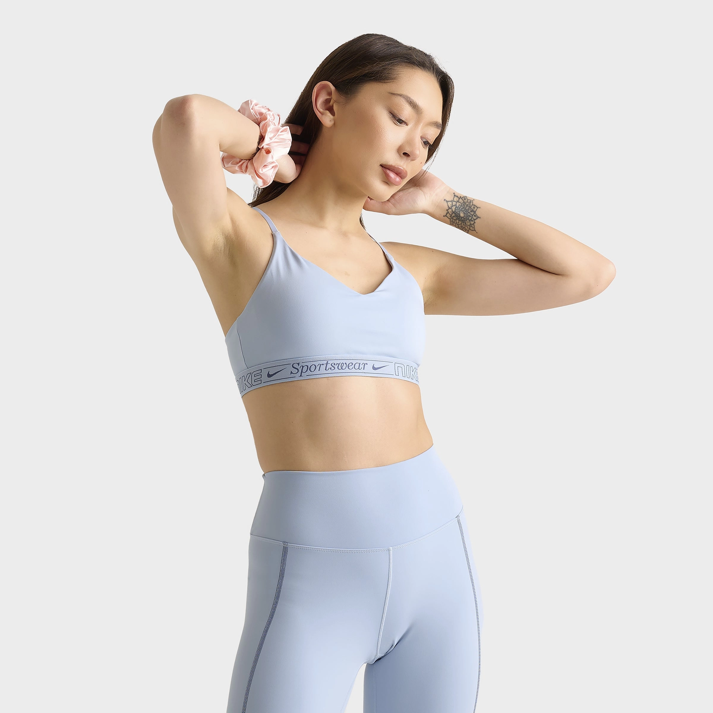 HypoallergenicFabric LowProfile Fasteners Nike Women's Indy Light Support Padded Bra / Light Armory Blue
