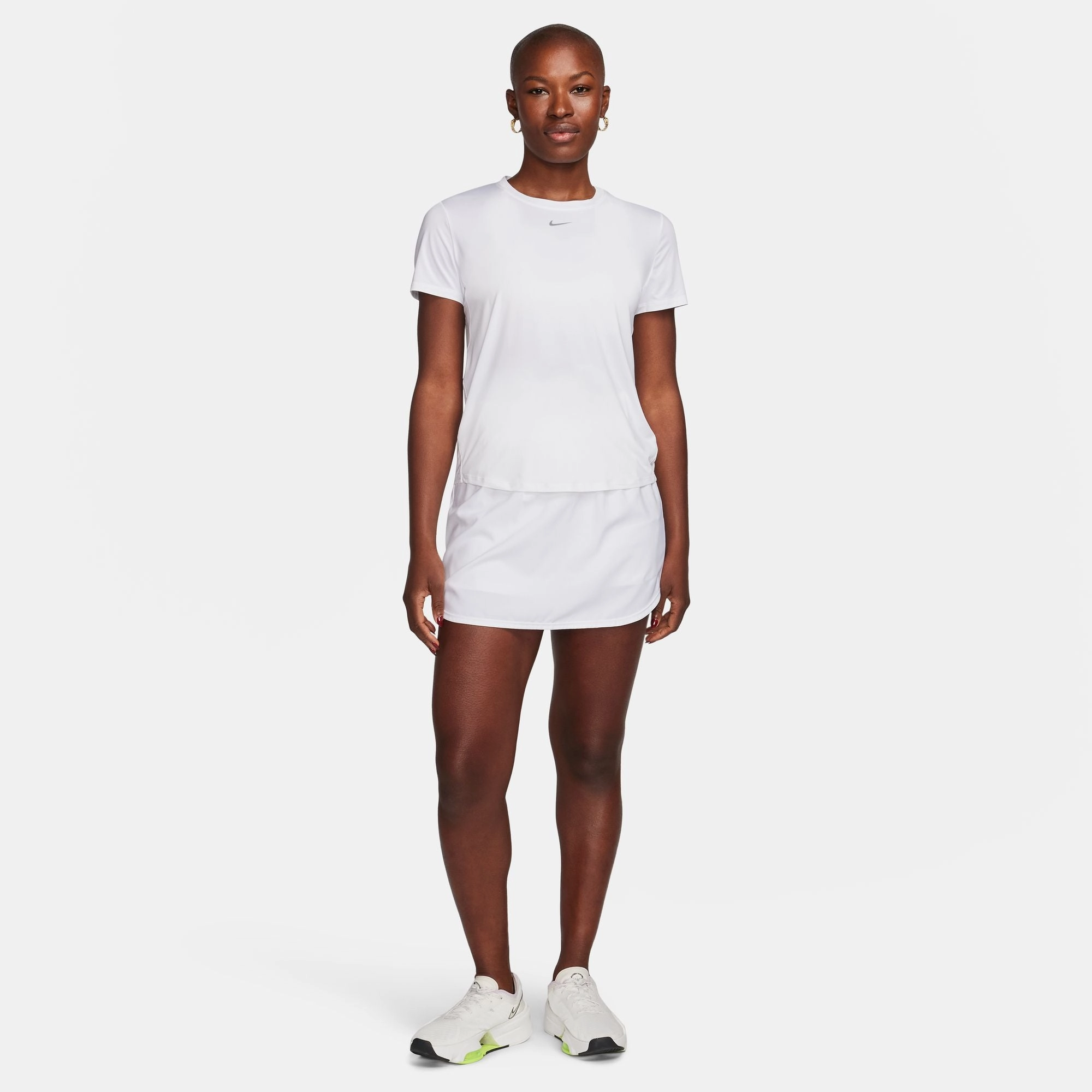 OdorResistantClothing WrinkleResistant Fabric Nike Women's One Dri-FIT Classic Tee White / Black