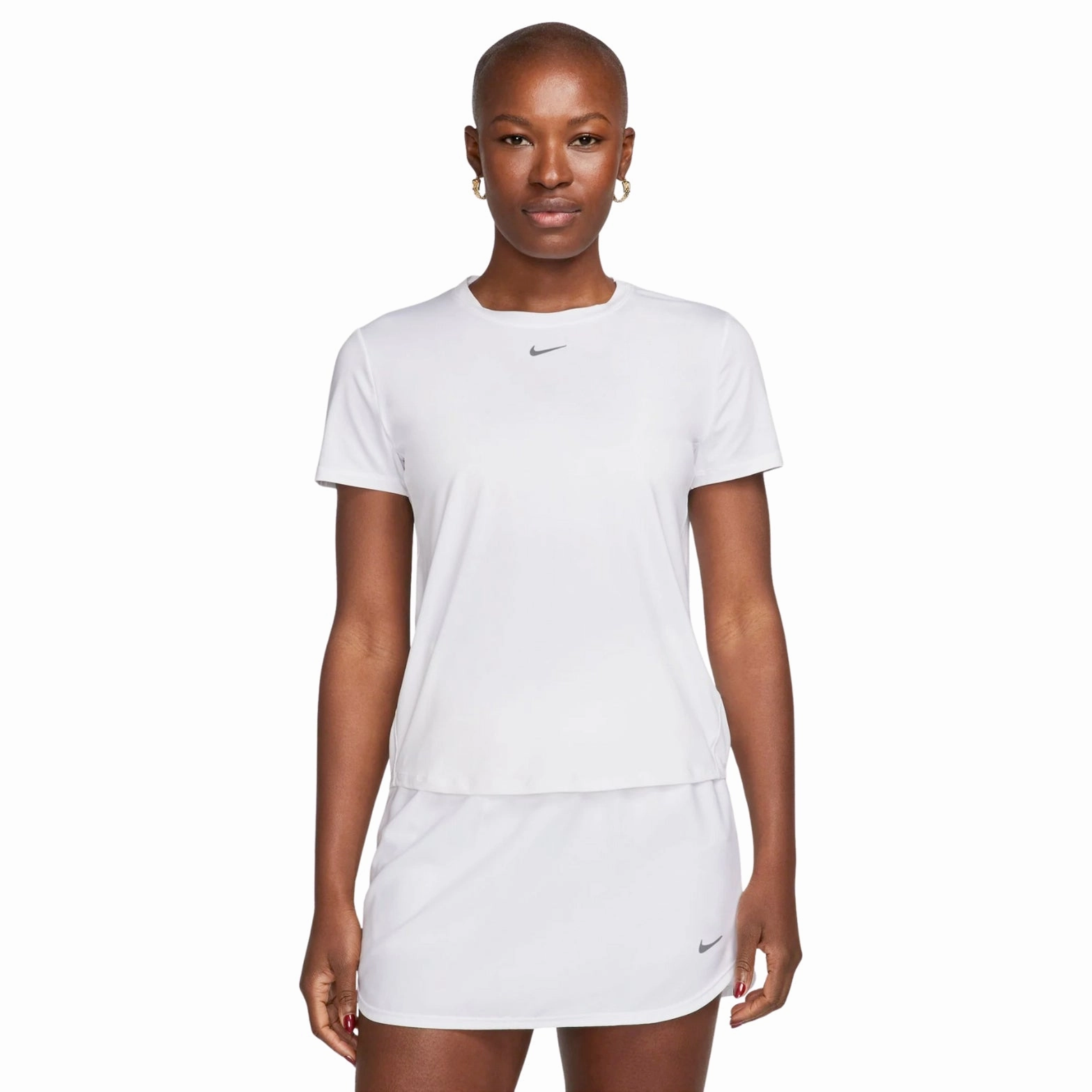 Nike Women's One Dri-FIT Classic Tee White / Black DurableThreadwork Hike Fit