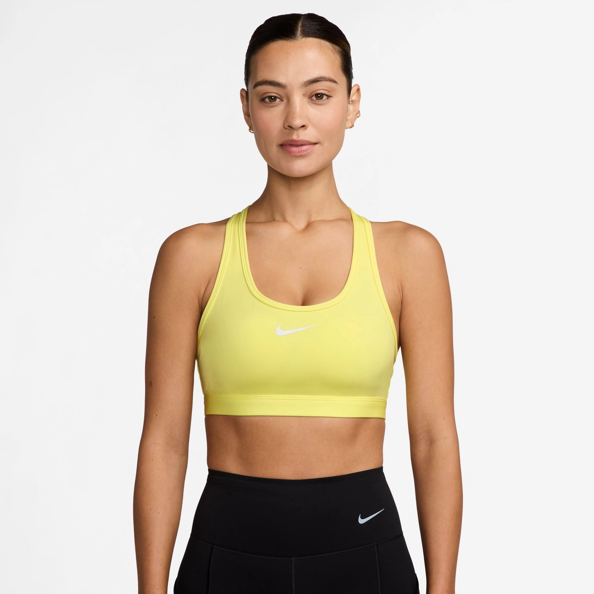 Nike Women's Swoosh Medium Support Padded Sports Bra Solid Anti-bacterial seams