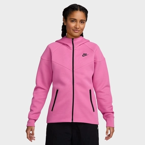 Nike Women's Tech Fleece Full Zip Windrunner Hoodie / Playful Pink Stretchable Panels Reversible Style