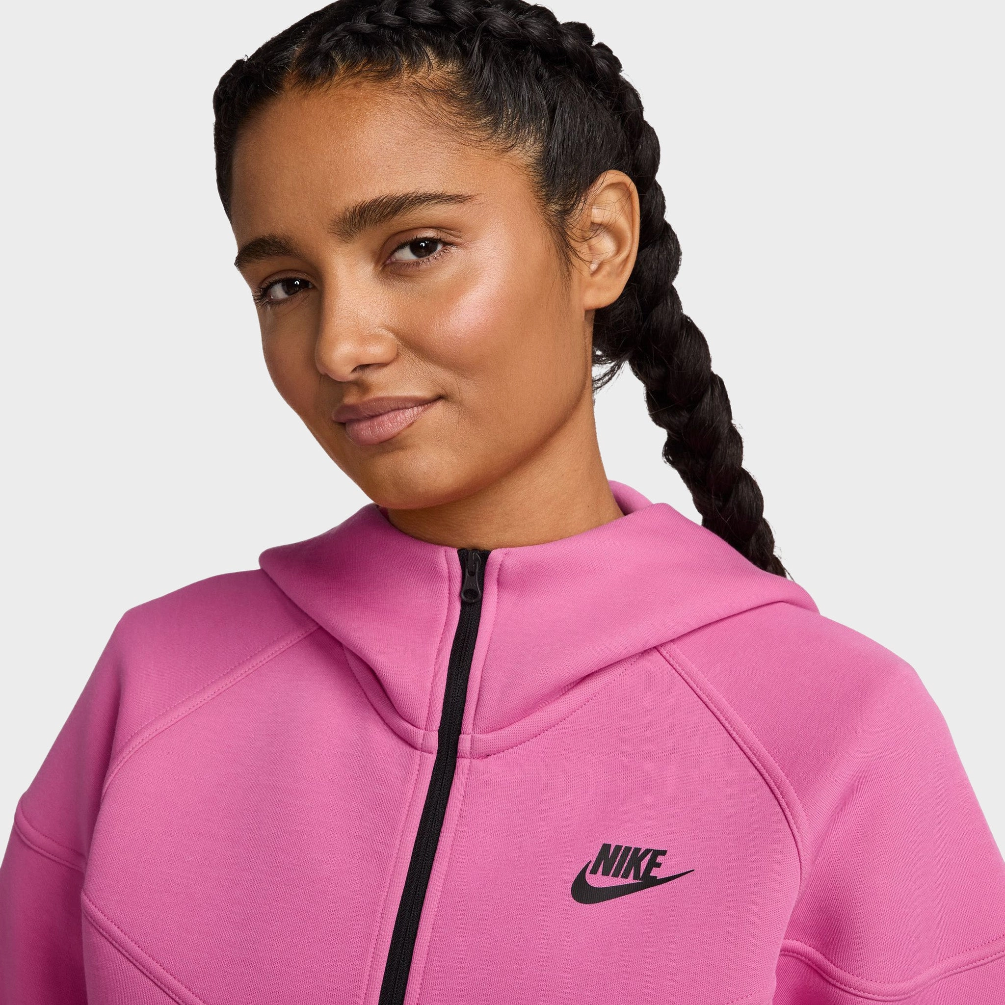 Reflective details Nike Women's Tech Fleece Full Zip Windrunner Hoodie / Playful Pink