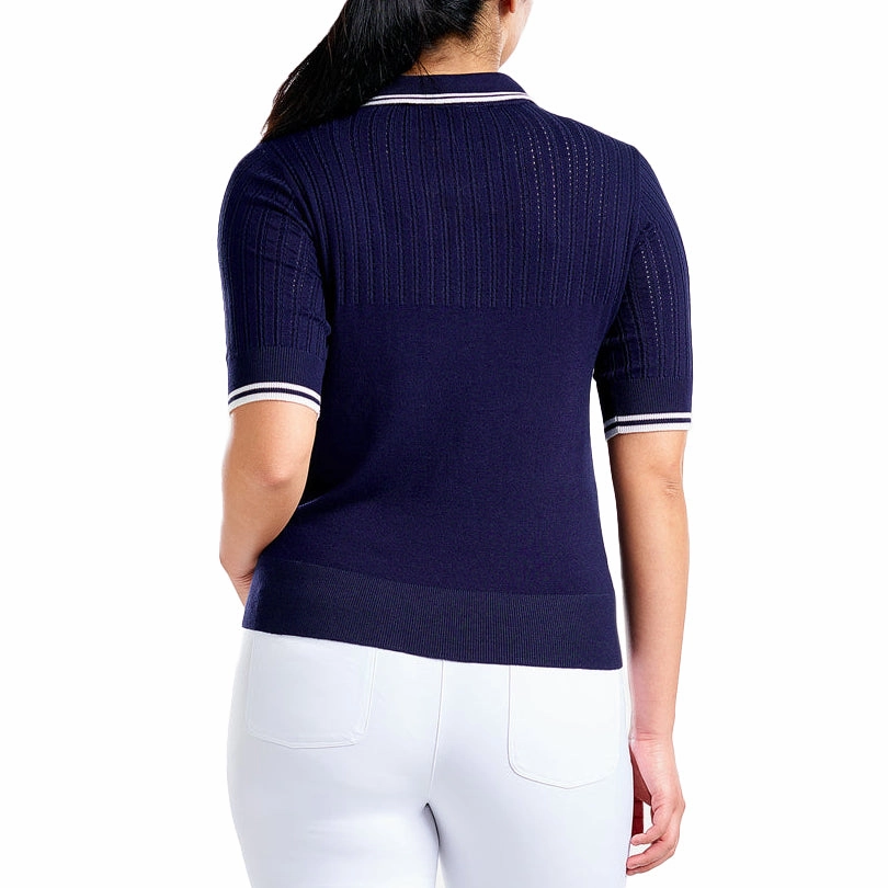 Nivo Women's Vy Sweater Golf Polo Shirt - Navy MoistureManagement System
