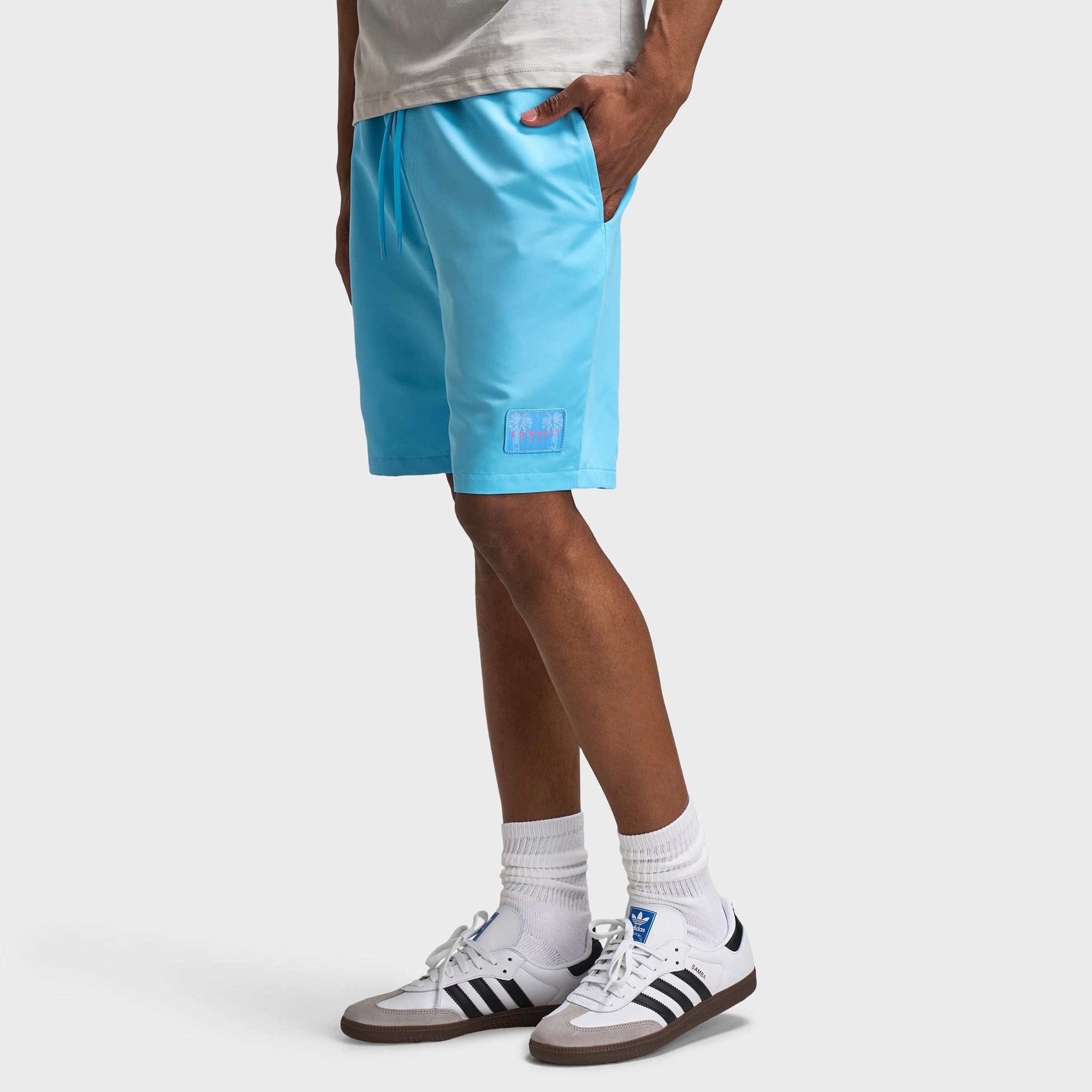 Sonneti Jolla Swim Shorts / Baltic Sea rooftop party look Hot Day