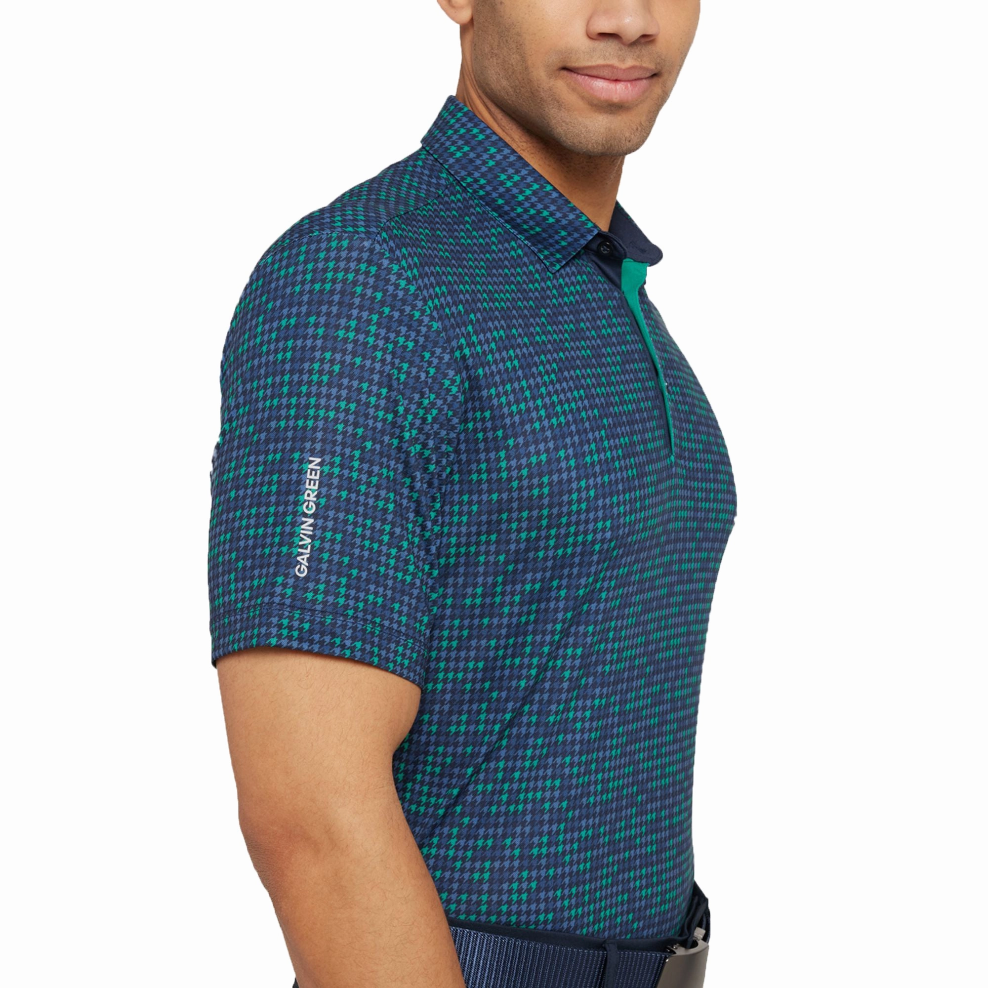 Galvin Green Marlo Breathable Golf Polo Shirt - Navy/Golf Green DoubleLayered Fabric