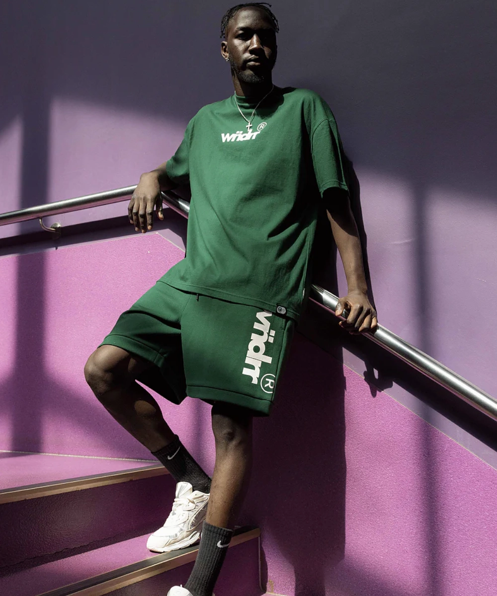 WNDRR Accent Box Fit Tee (Forest Green) Wonder Fit Wind Glow