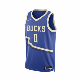 Nike Dri-FIT NBA 2024/25 City Edition Swingman Jersey - Damian Lillard Milwaukee Bucks breath easy area saturation