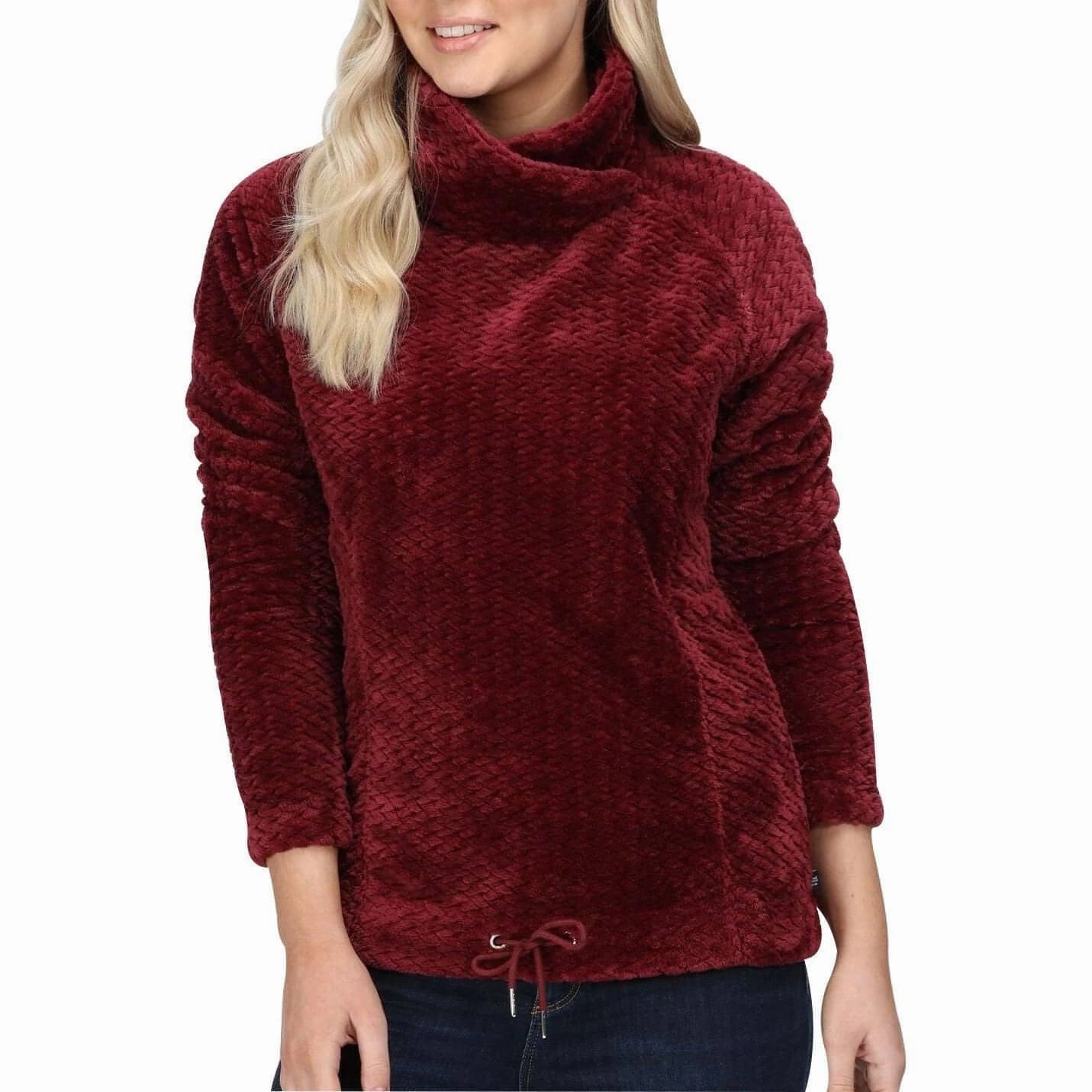 Regatta Bethan Wrap Neck Womens Fleece Top - Red water proof Ripstop Fabric Technology