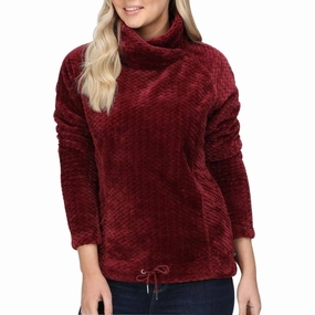 Regatta Bethan Wrap Neck Womens Fleece Top - Red Windproof Technology