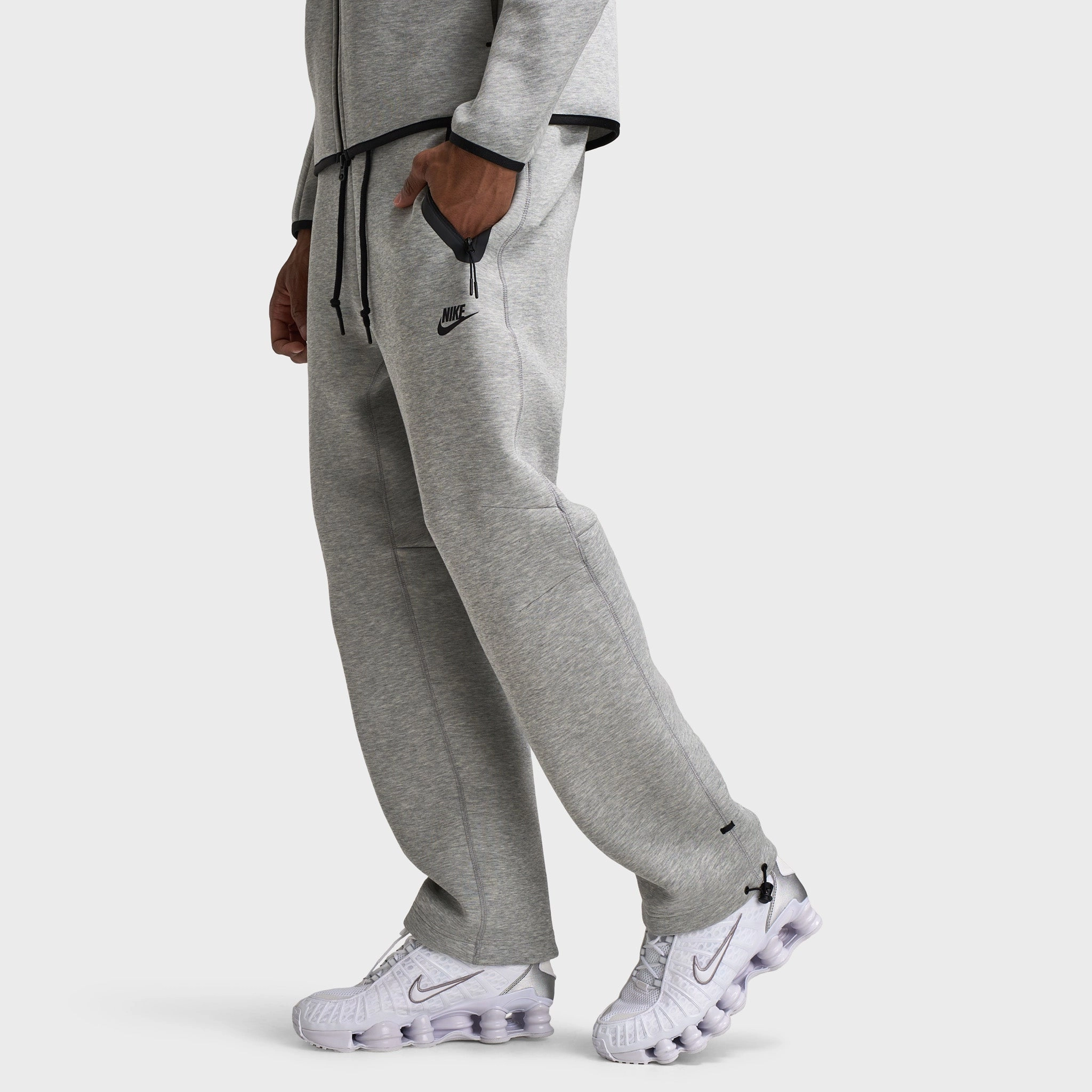 Nike Tech Fleece Open Hem Joggers Dark Heather Grey / Black Taste Soft Inner Brushing