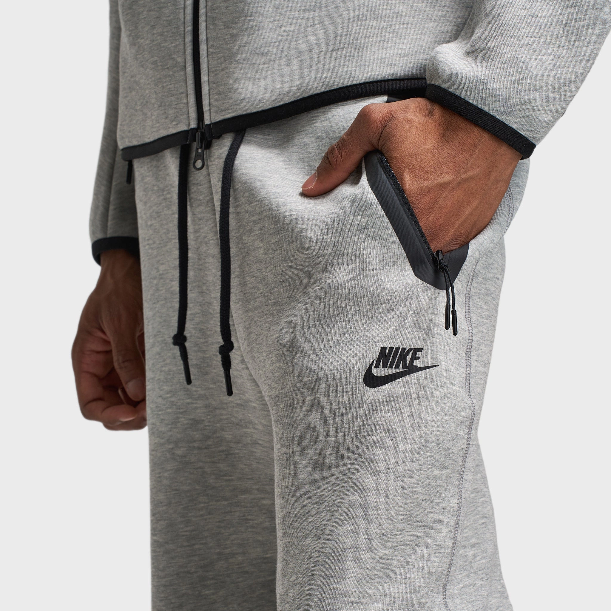Nike Tech Fleece Open Hem Joggers Dark Heather Grey / Black Deodorant Mesh