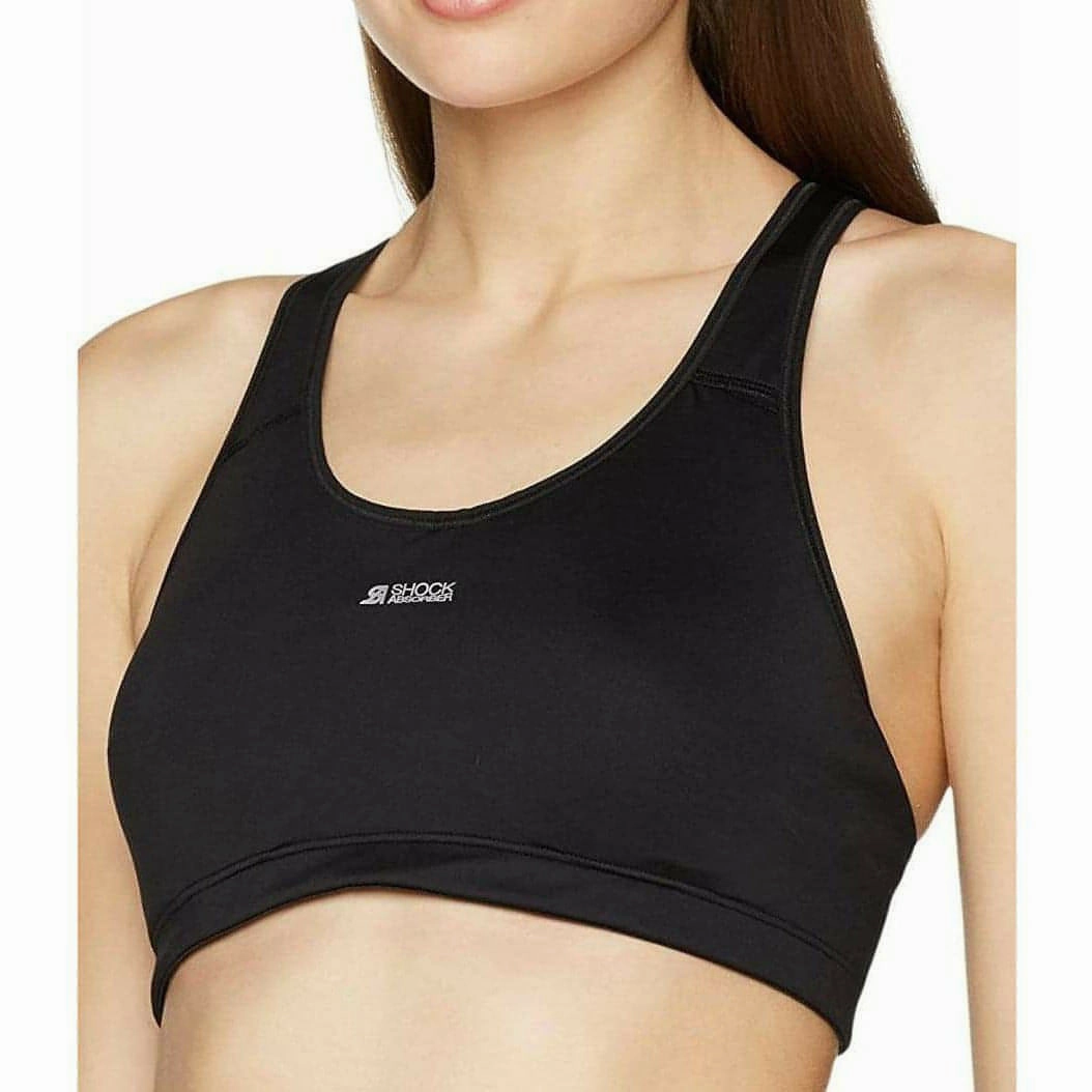Conditioner Shock Absorber Active Crop Top Womens Sports Bra - Black