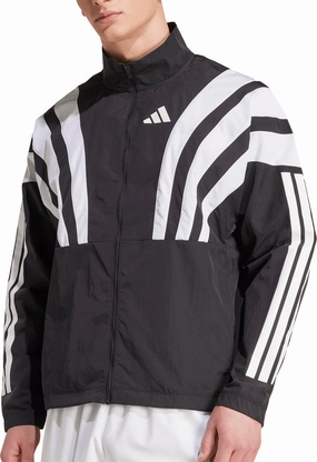 Flexible Shell Ergonomic Pattern adidas Adizero Archive Mens Running Jacket - Black