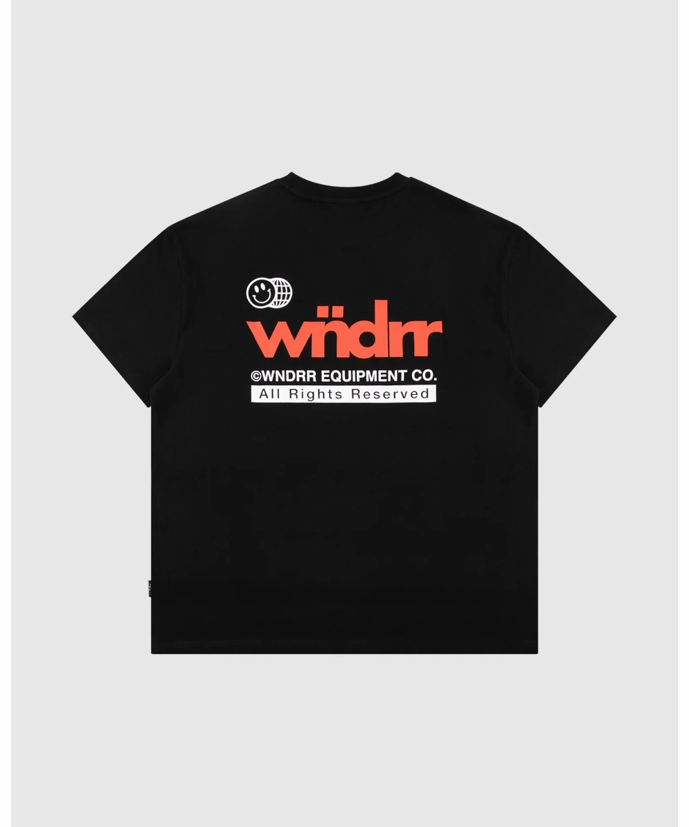 Breezy Fit warm glow WNDRR Frontline Box Fit Tee (Black)