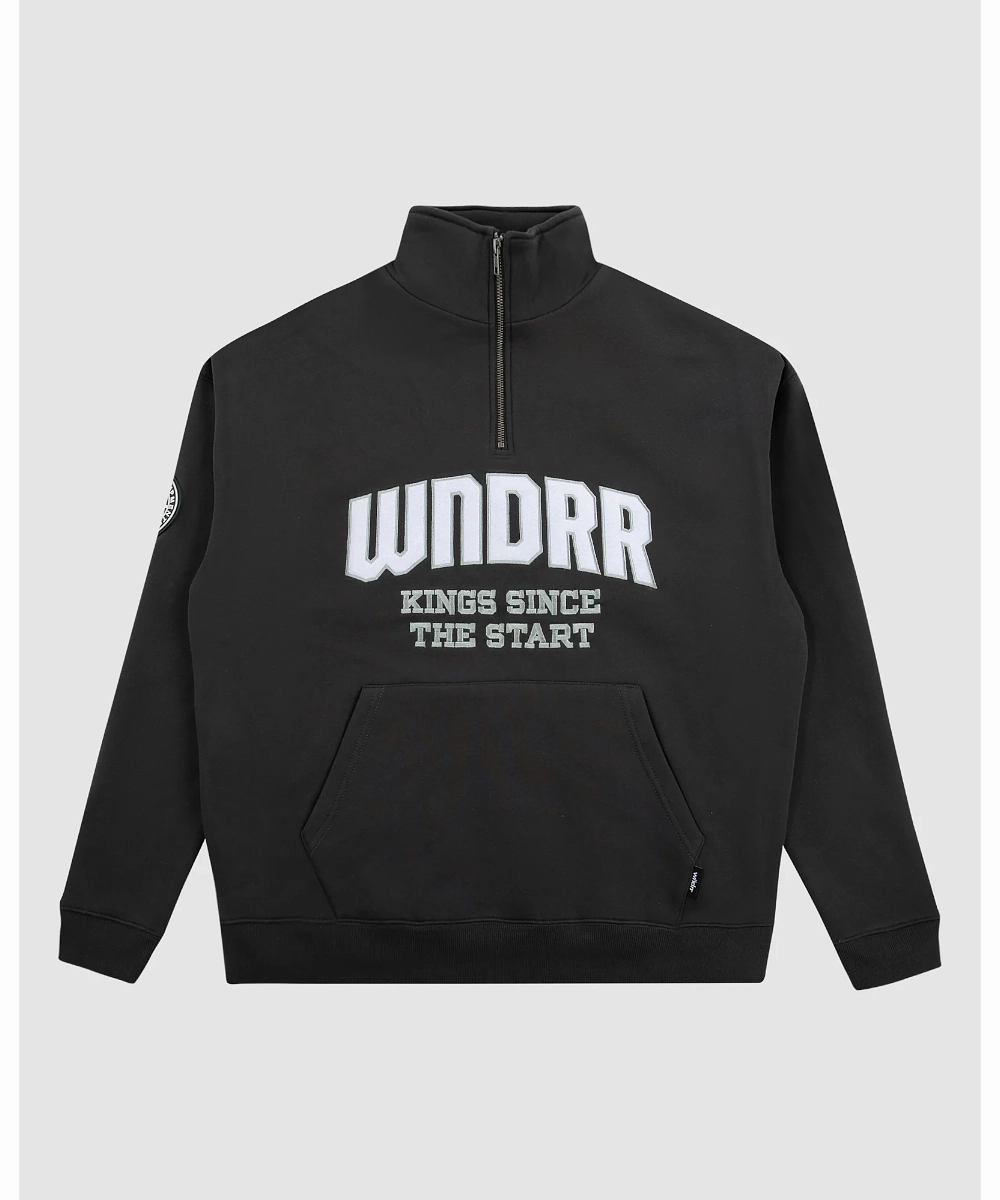 WNDRR Unrivalled 1/4 Zip Sweat (Faded Black) Regular Fit