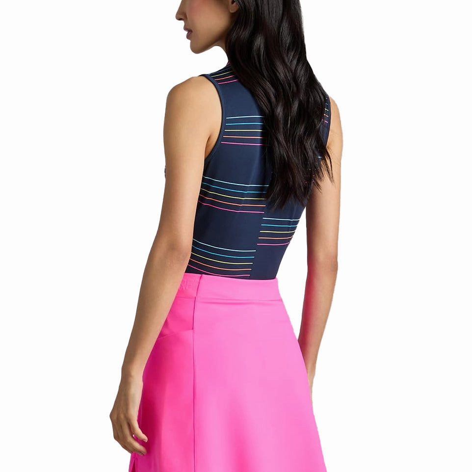 Weekend Vibes G/Fore Women's Split Stripe Tech Pique Sleeveless Golf Polo Shirt - Twilight