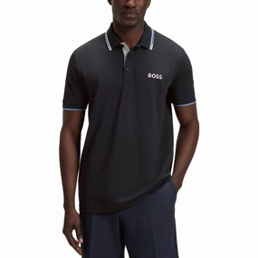 BOSS Paddy Pro Golf Polo Shirt - Dark Blue SnagProof Material
