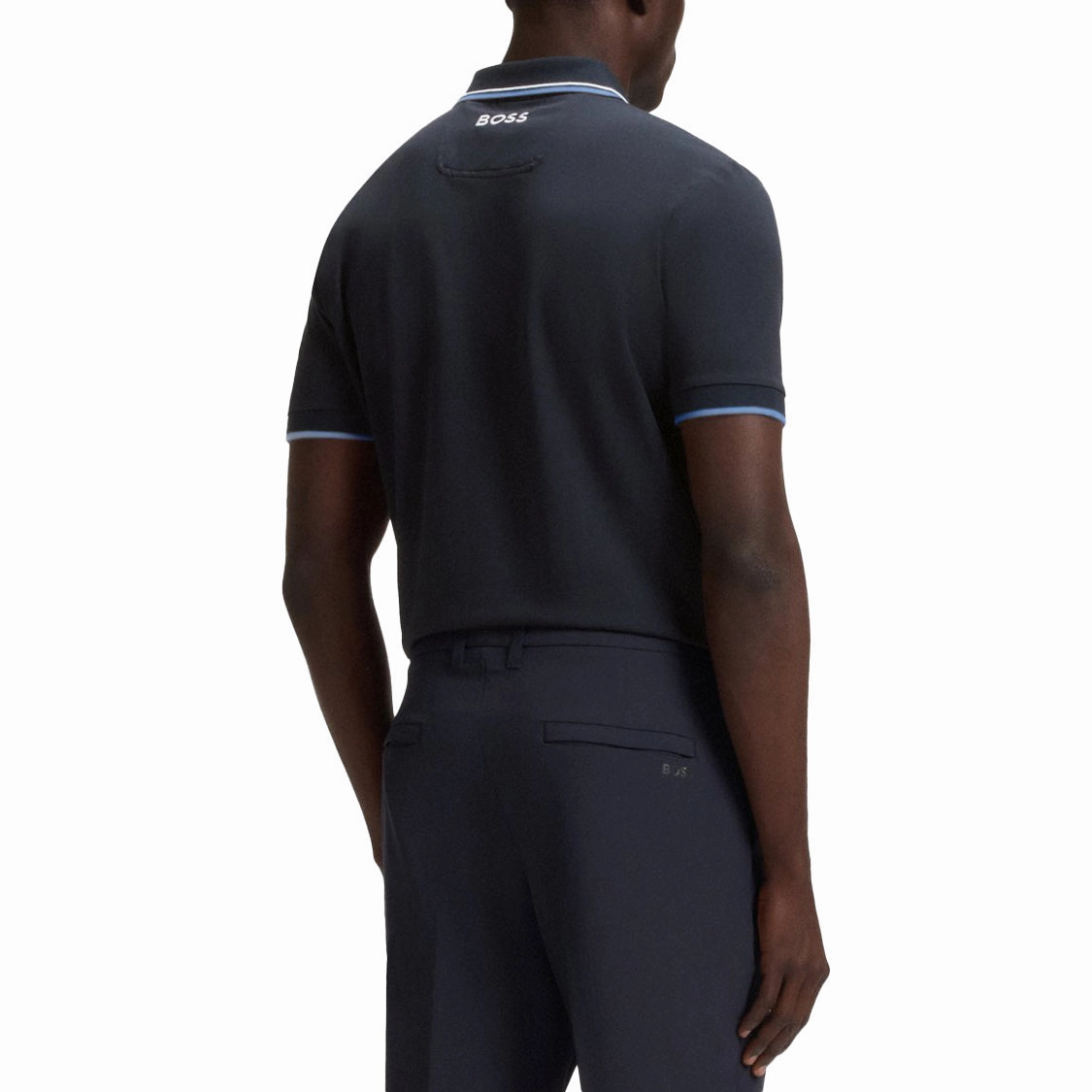 FourWay Stretch Fabric BOSS Paddy Pro Golf Polo Shirt - Dark Blue