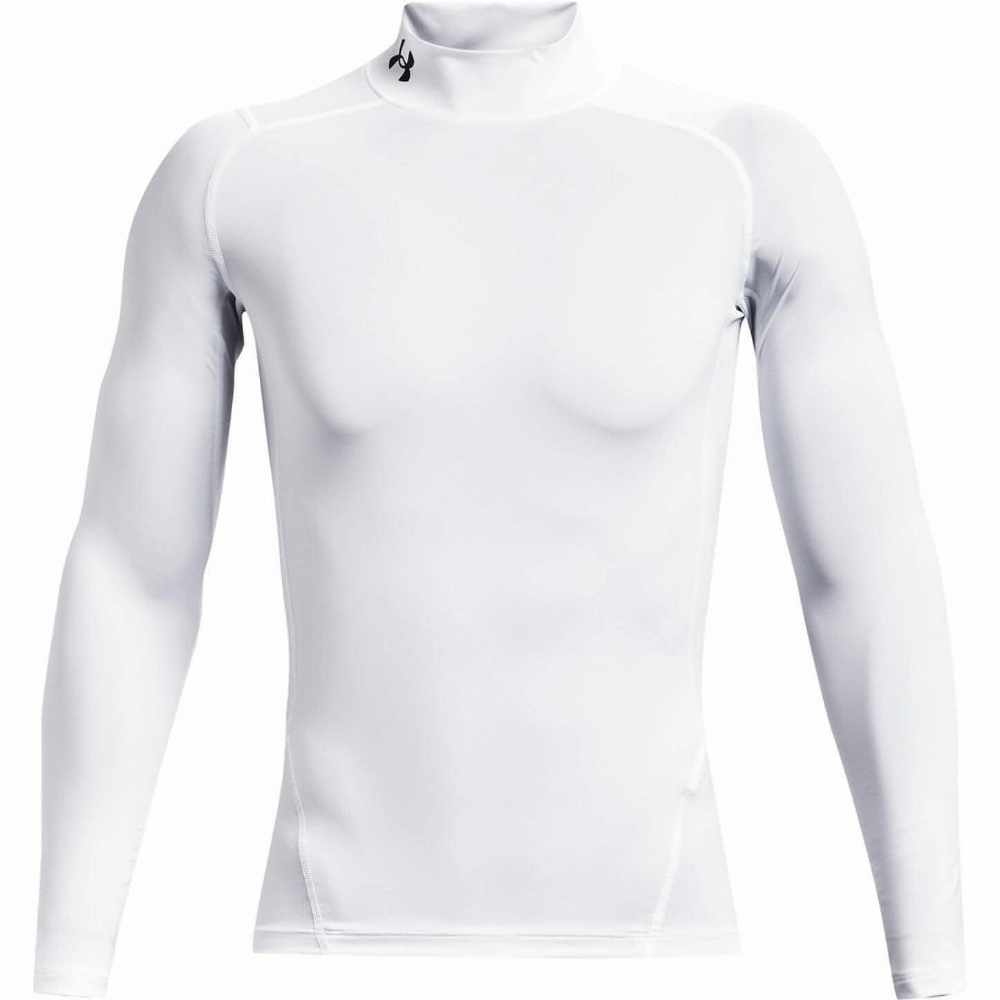Adjustable Straps Soft Core Under Armour HeatGear Mock Long Sleeve Mens Training Top - White