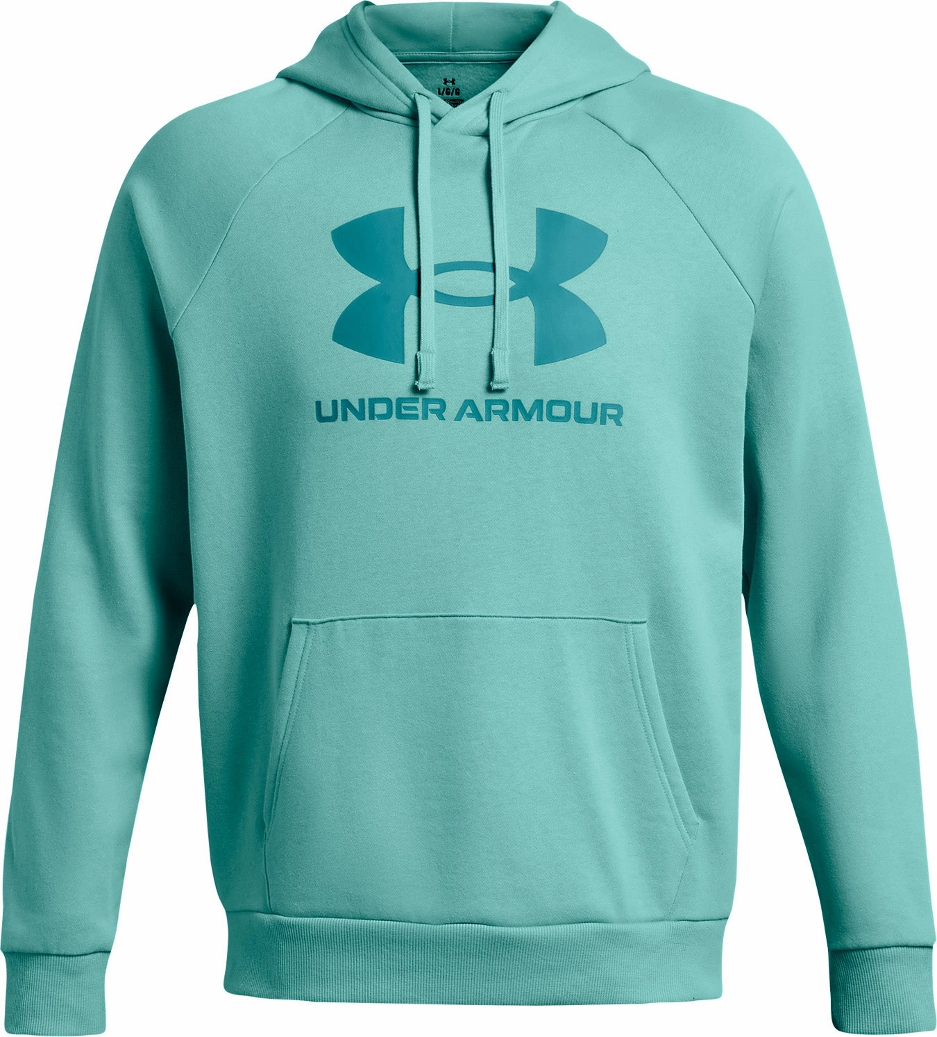 Flexible Waistband Under Armour Rival Fleece Logo Mens Hoody - Green