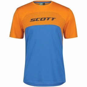 Scott Trail Flow Dri Short Sleeve Mens Cycling Jersey - Orange Spring Wear Workwear alternative