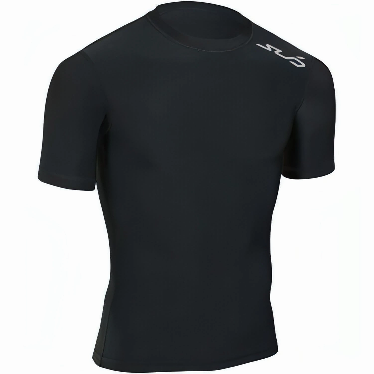 Sub Sports Cold Thermal Junior Short Sleeve Compression Top - Black Adjustable Hem